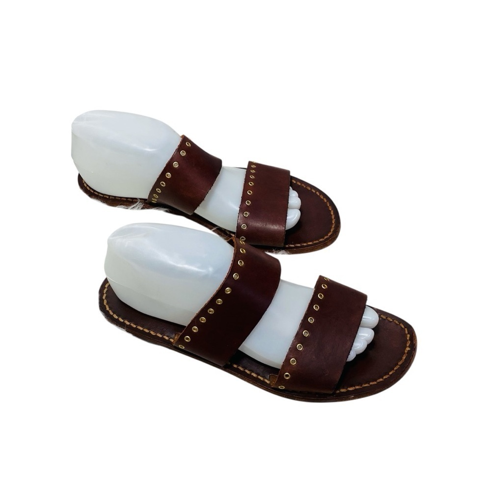 Lanapo Brown Italian Leather Studded Sandals Sz-9 (40) - Picture 2 of 5